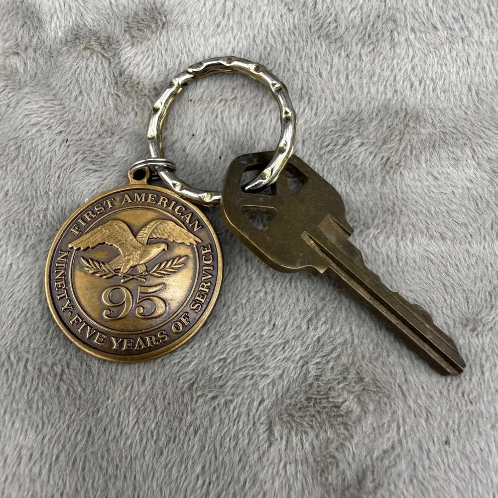 Vintage First American‎ Title Insurance Company Keychain Brass